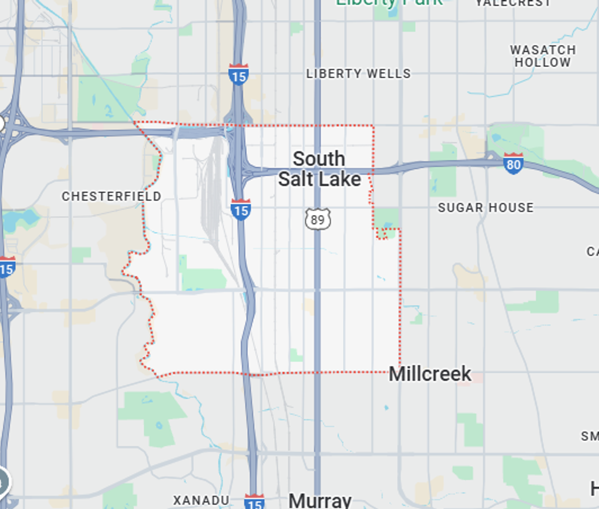 Carpet cleaning service area map for South Salt Lake City