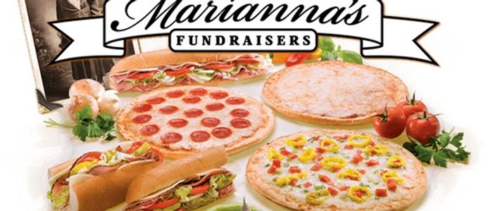 Marianna's Fundraisers Logo with Pizzas and Hoagies