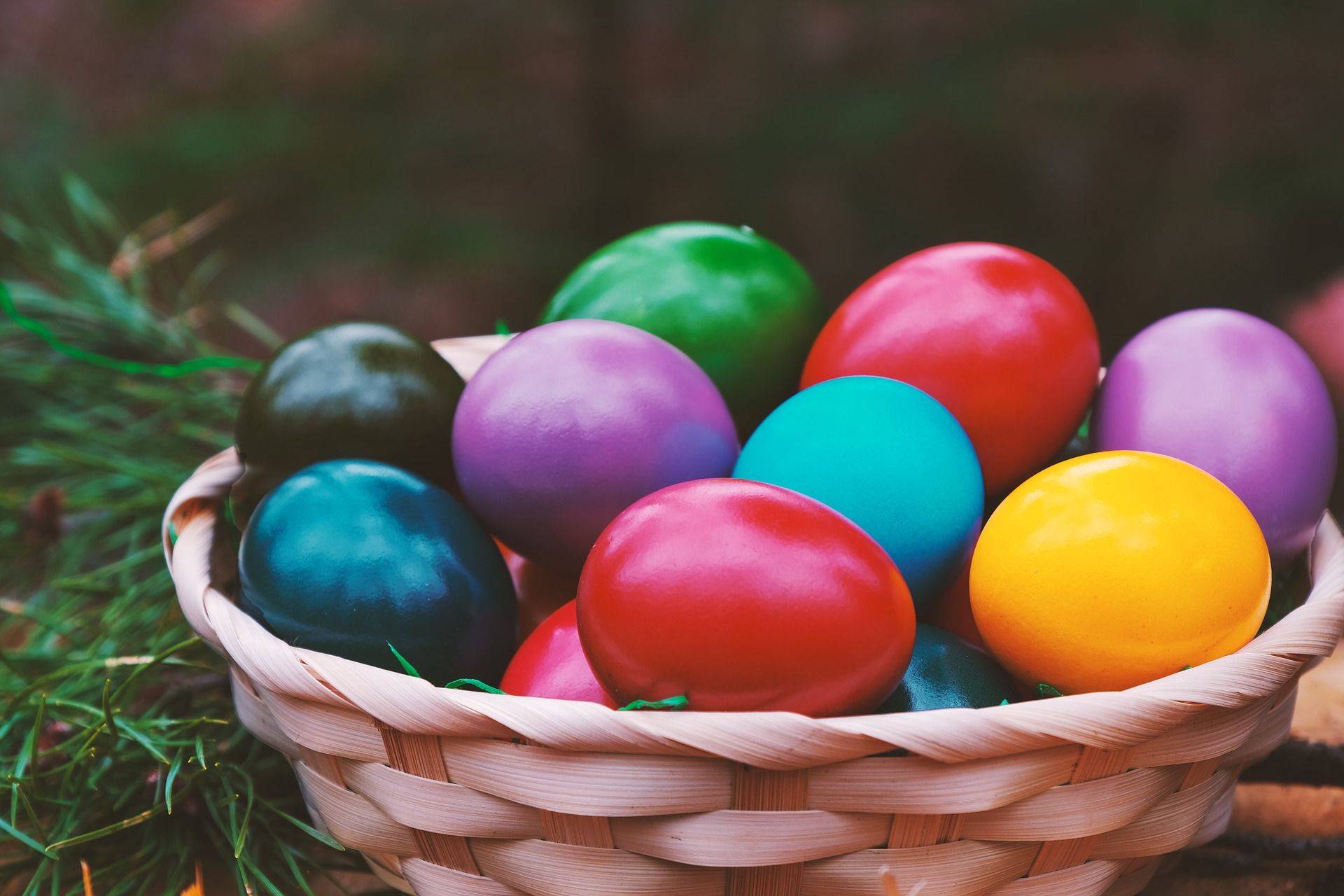Easter Eggs in Basket