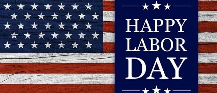 American Flag with the words Happy Labor Day