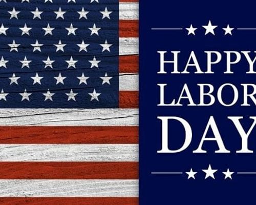 American Flag with the Words Happy Labor Day