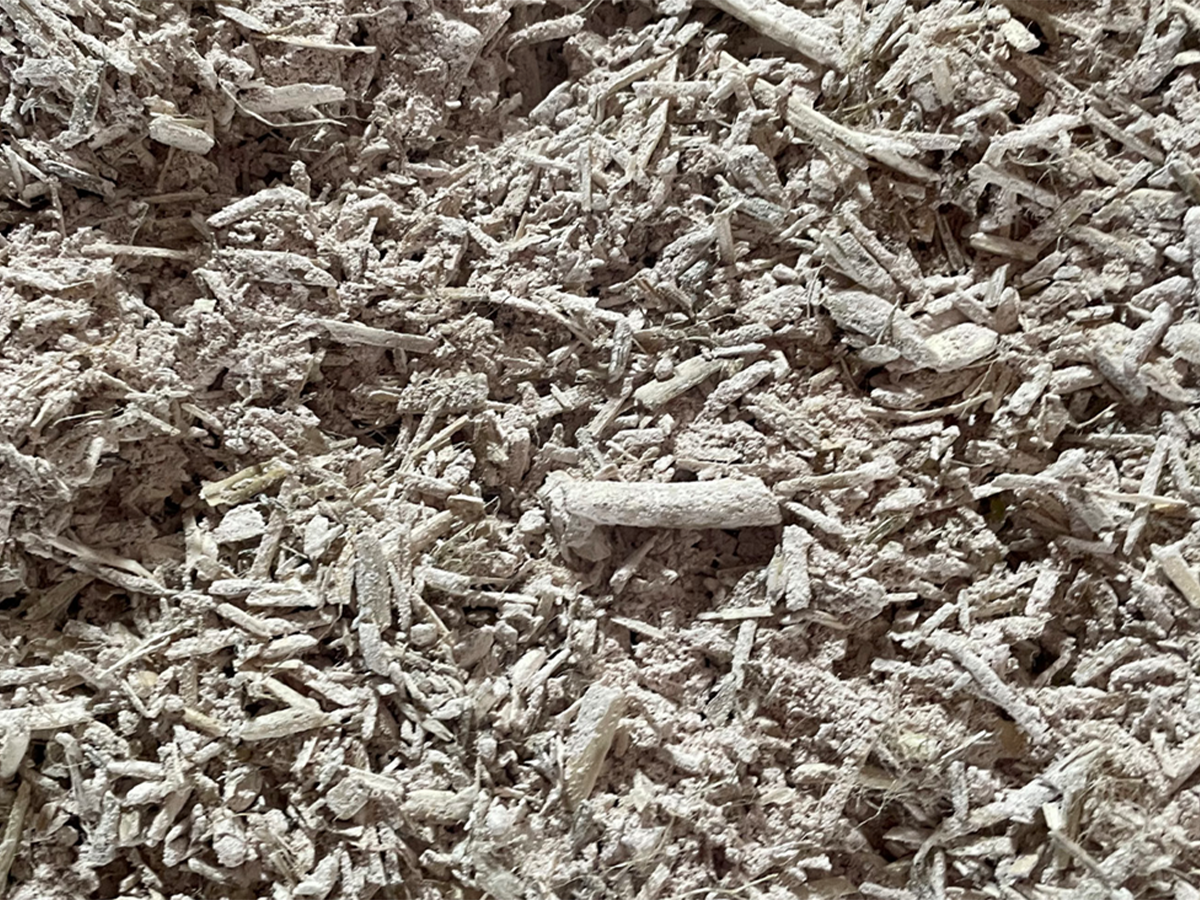 Zoom sur la texture d'un béton de chanvre