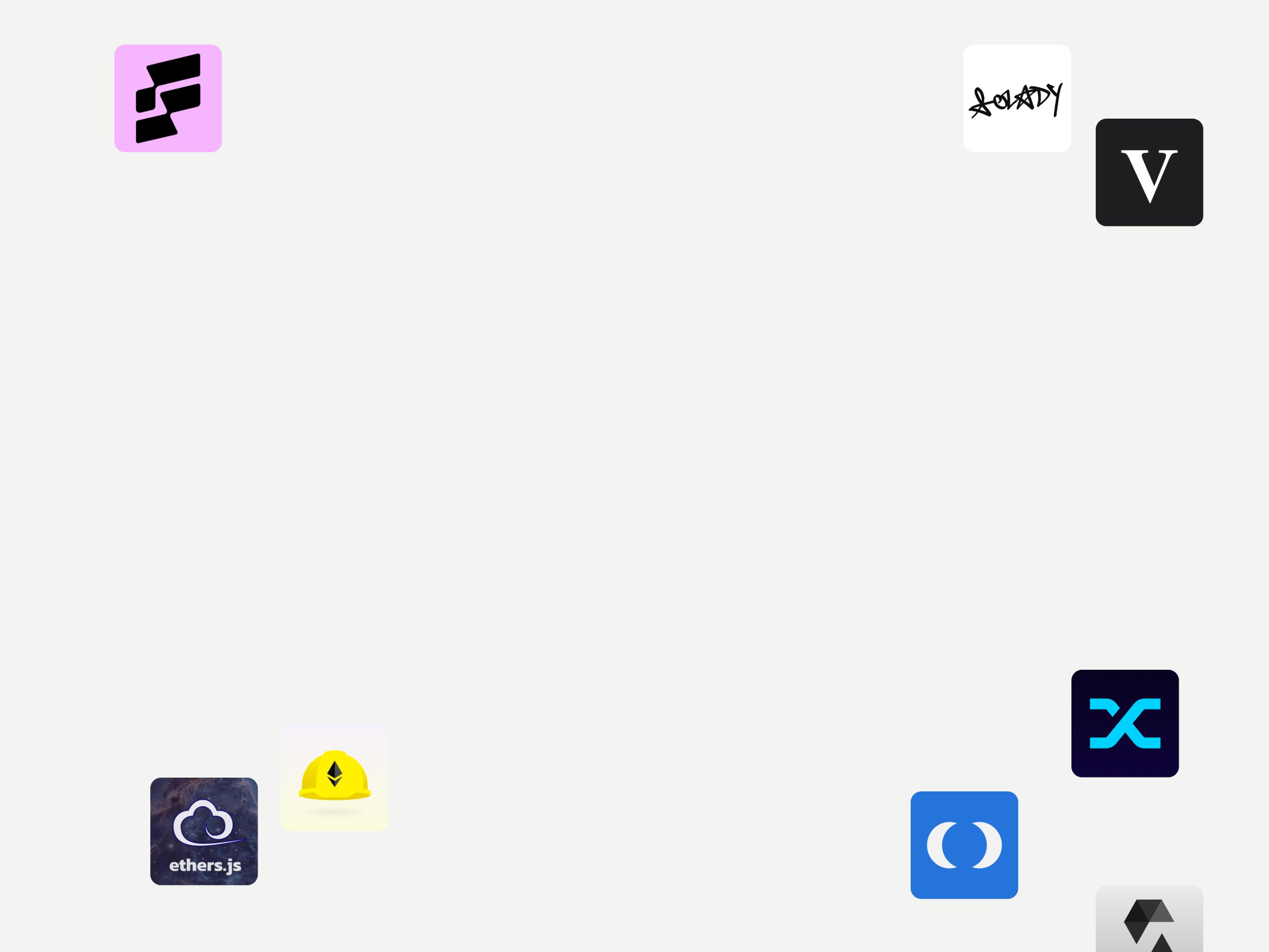 Logos of apps and protocols building in the Optimism Collective ecosystem