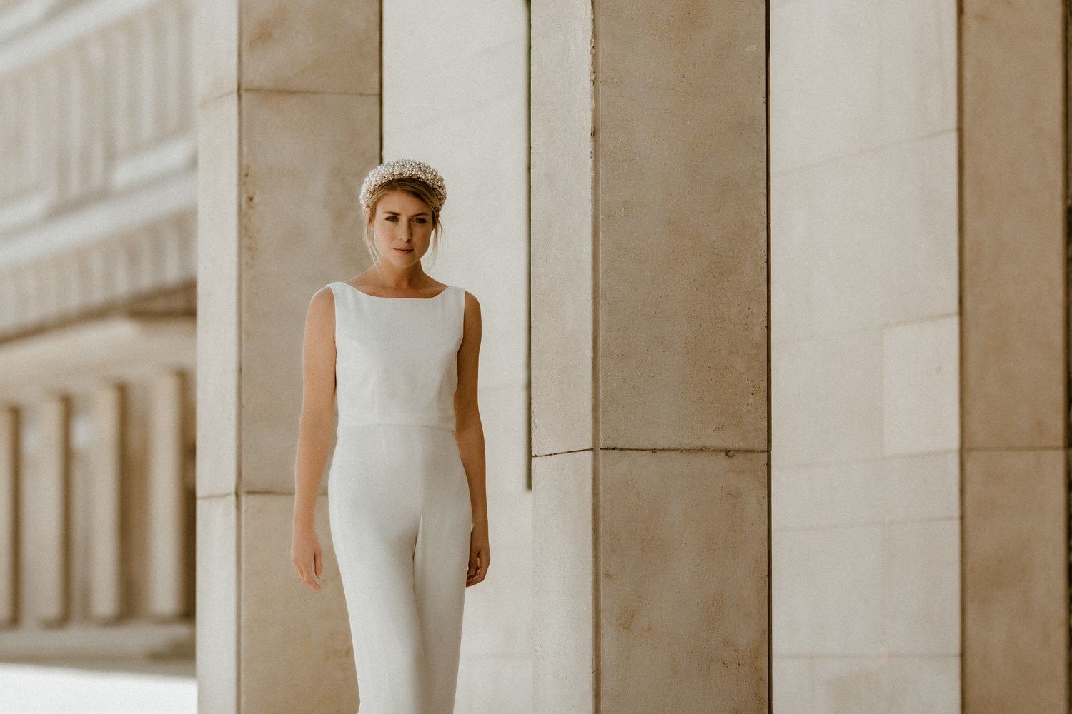 Ärmelloser Braut Jumpsuit mit tiefem Rückenausschnitt, Olivia noni