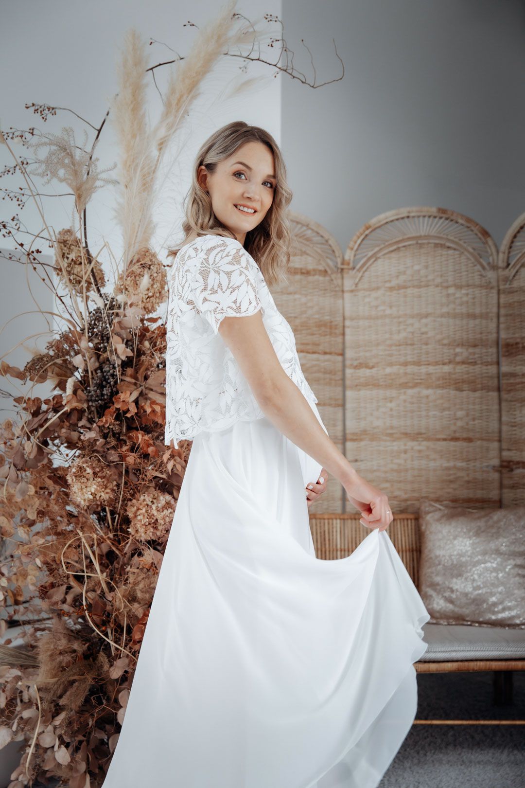 Midi Chiffon Bridal Skirt - Mireya