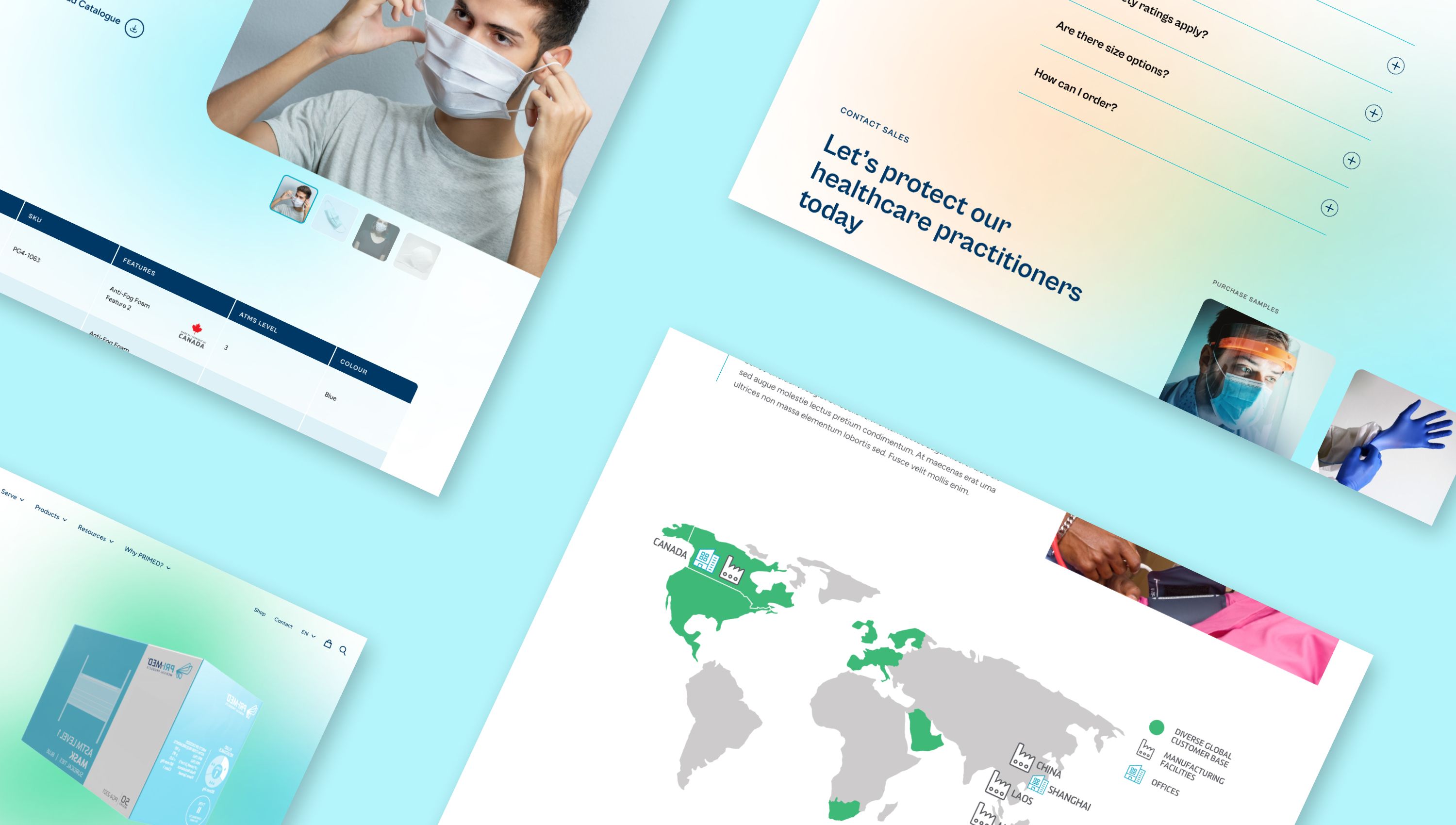 PRIMED pages with a world map and the line Let’s protect our healthcare practitioners today