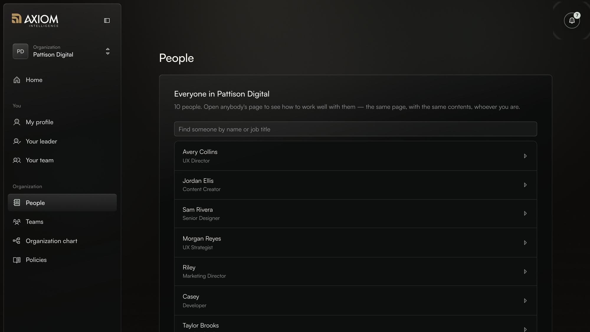 The People directory, where anyone’s page shows how to work well with them