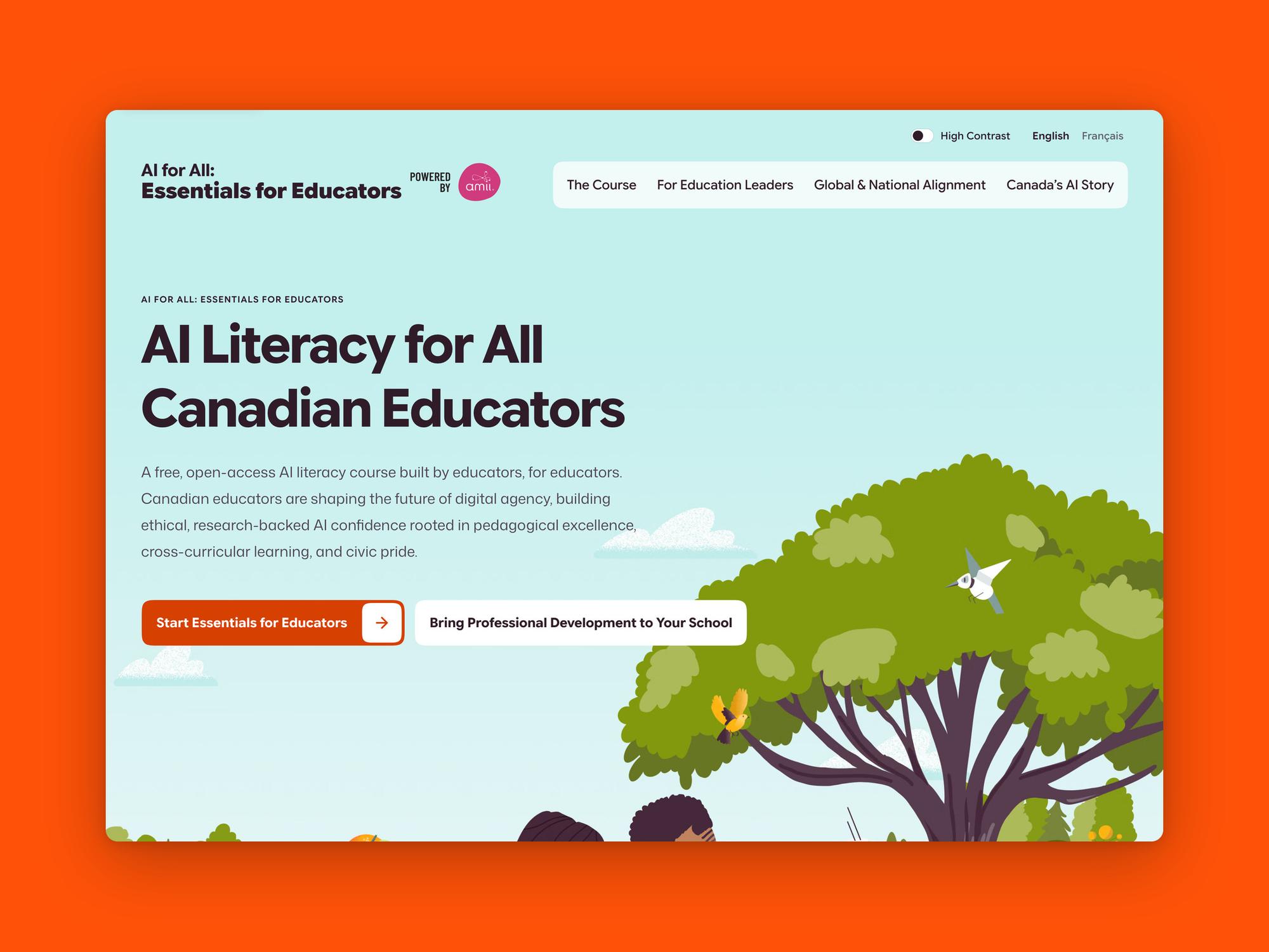 The Essentials for Educators homepage