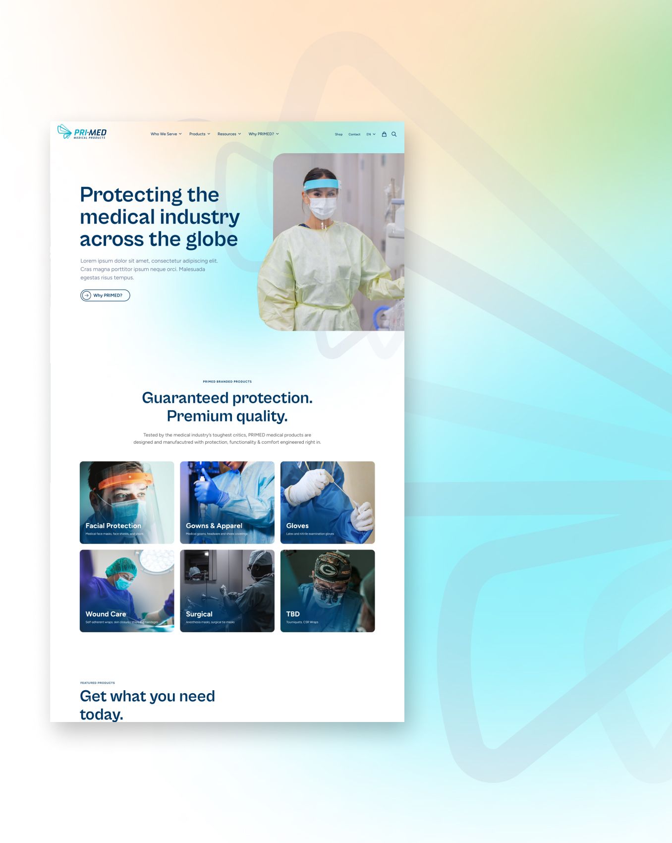 The PRIMED homepage: Guaranteed protection. Premium quality.