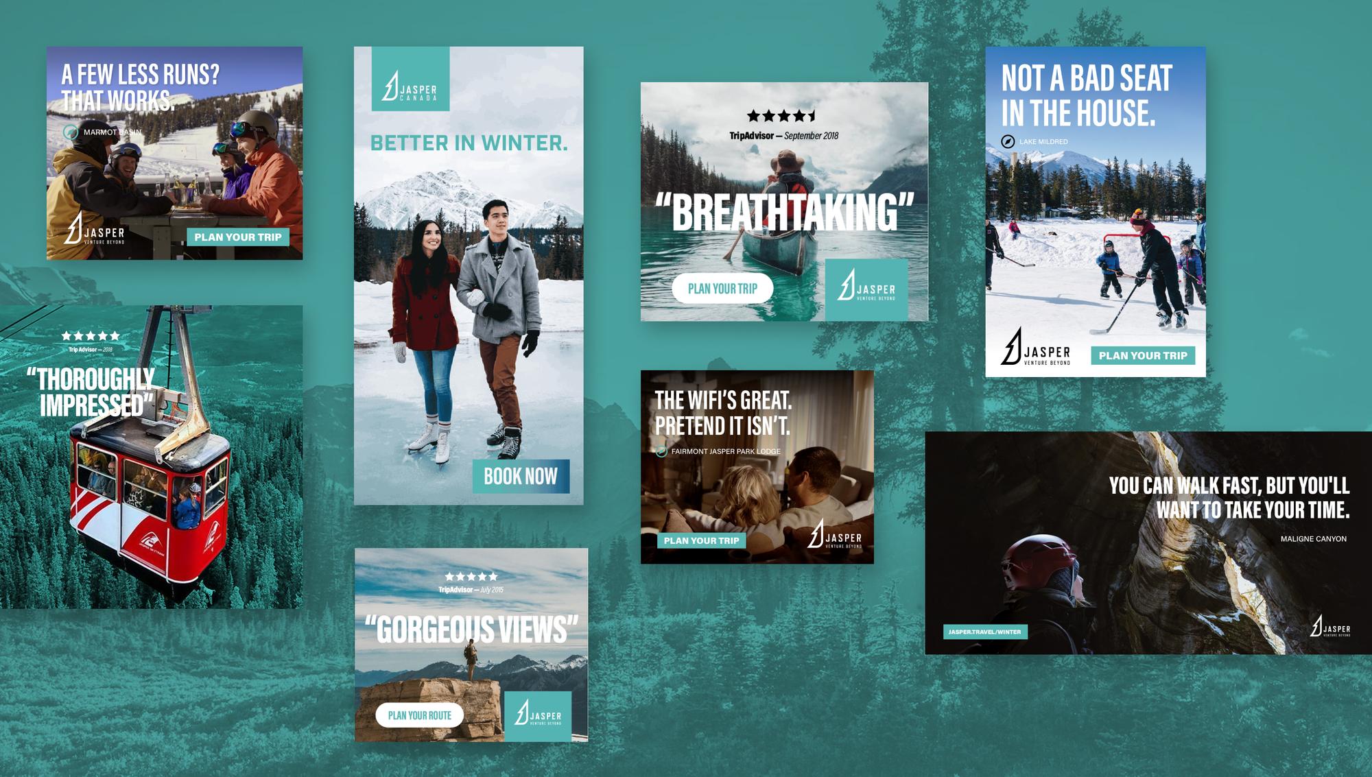 Seasonal display ads for Tourism Jasper