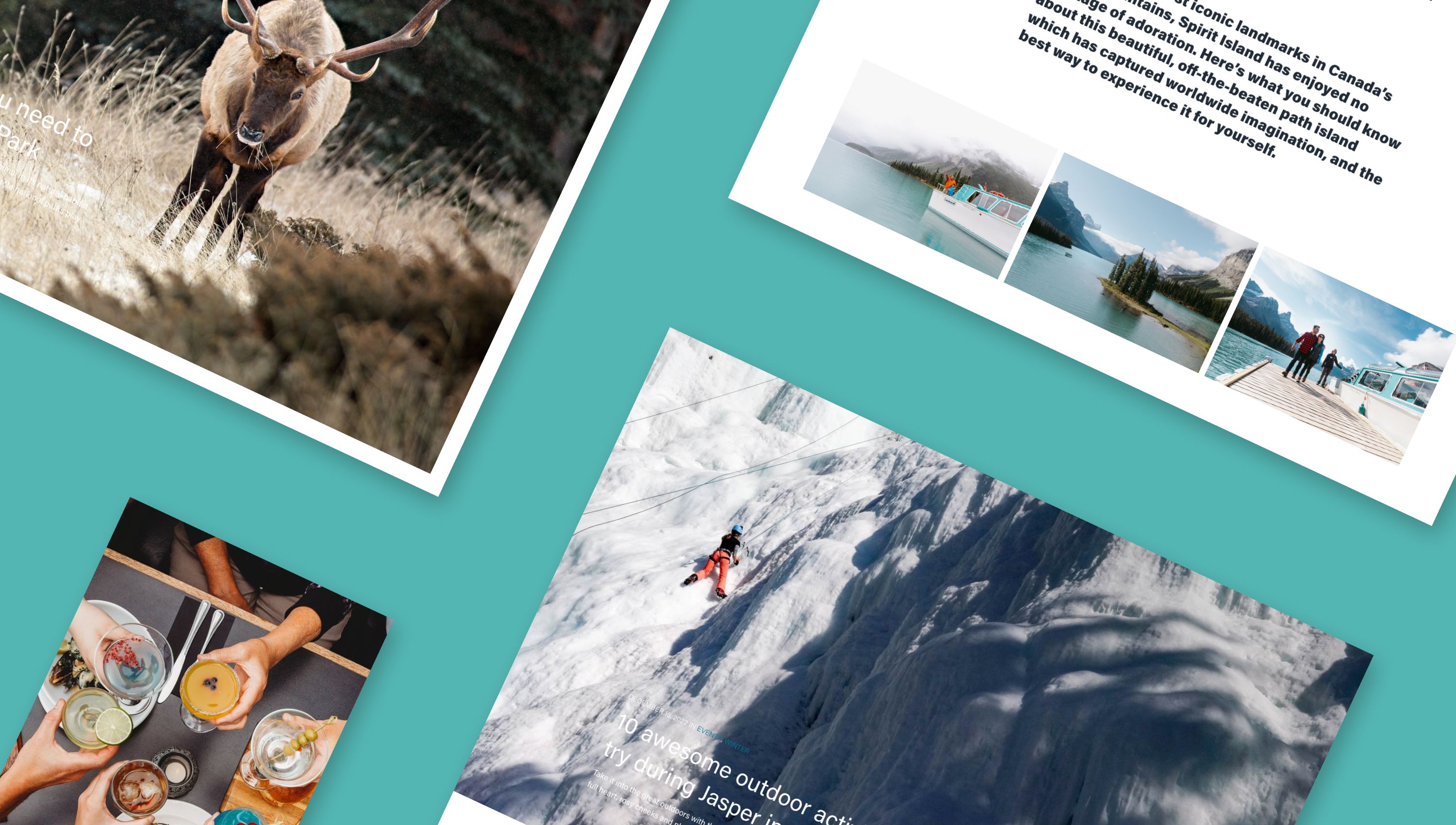 Story pages from the Tourism Jasper website