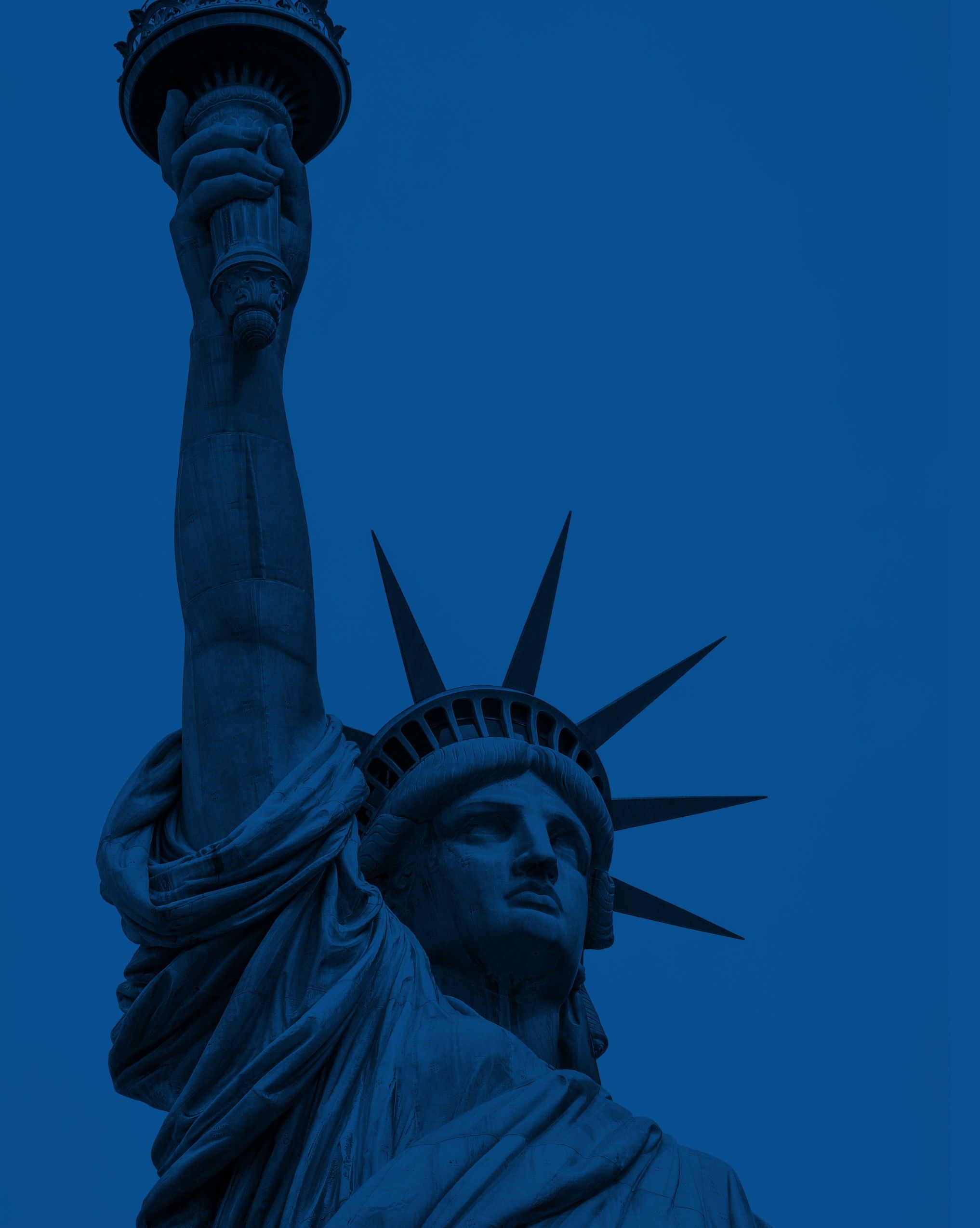 The Statue of Liberty in USAFacts blue