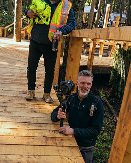 Our photographer and a construction worker on a new canyon walkway