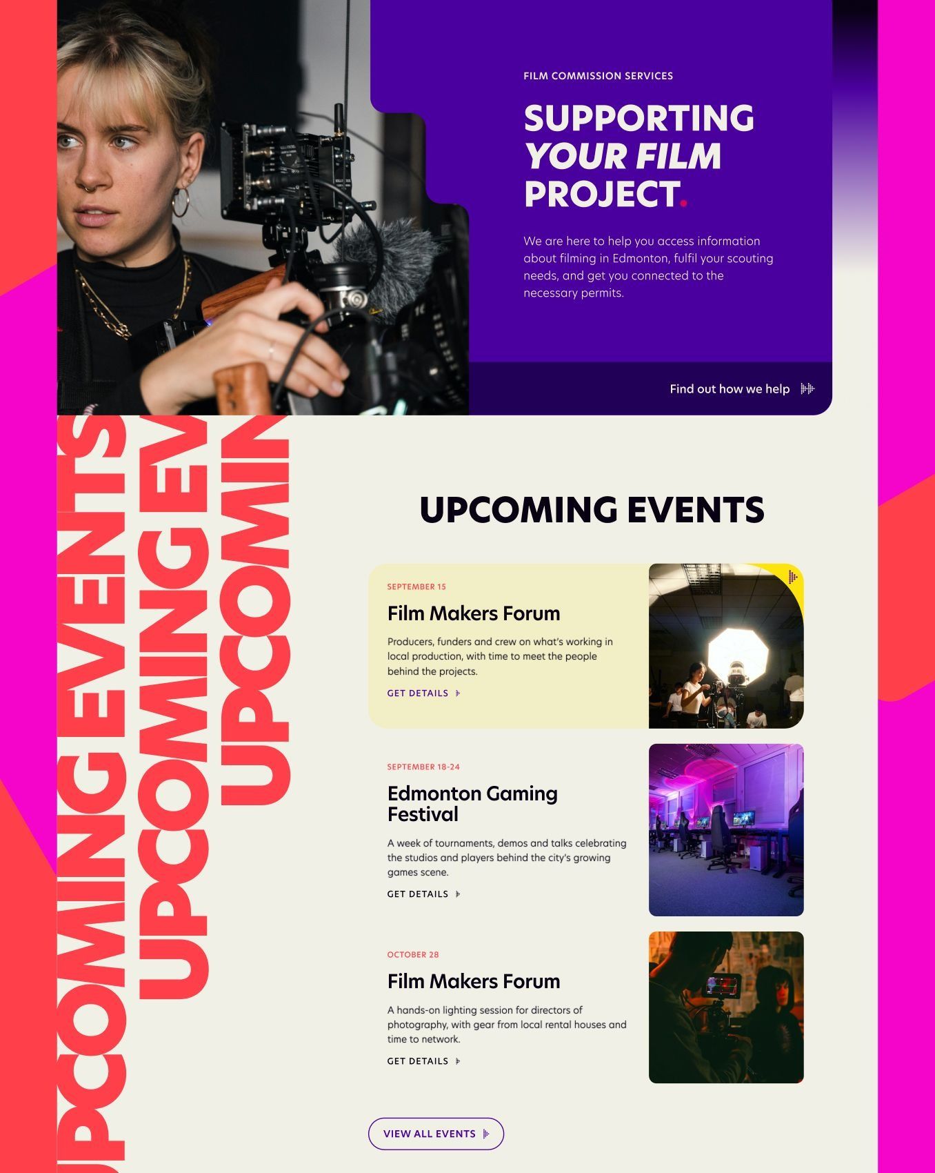 Film commission services and upcoming events from the Edmonton Screen website