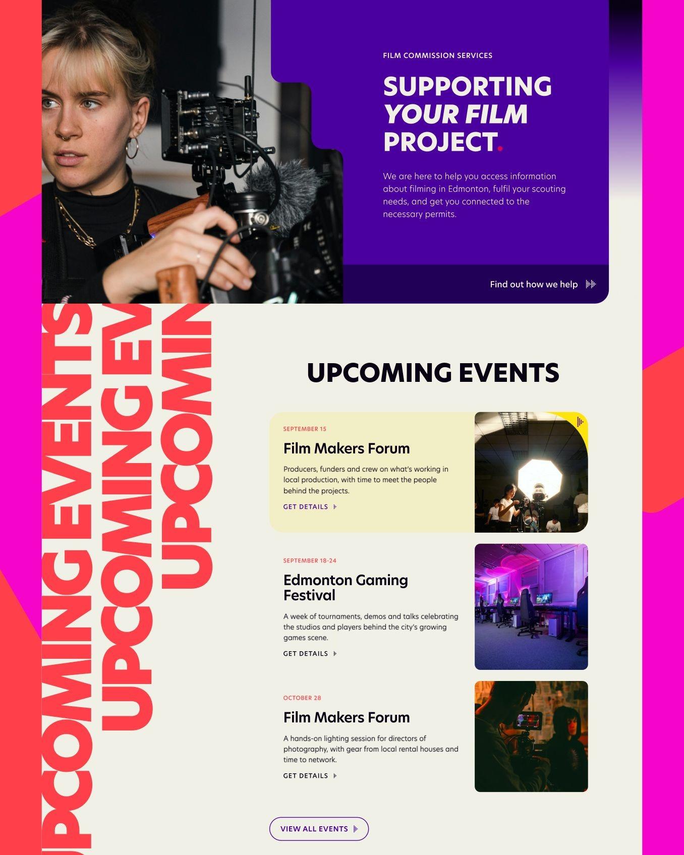 Film commission services and upcoming events from the Edmonton Screen website