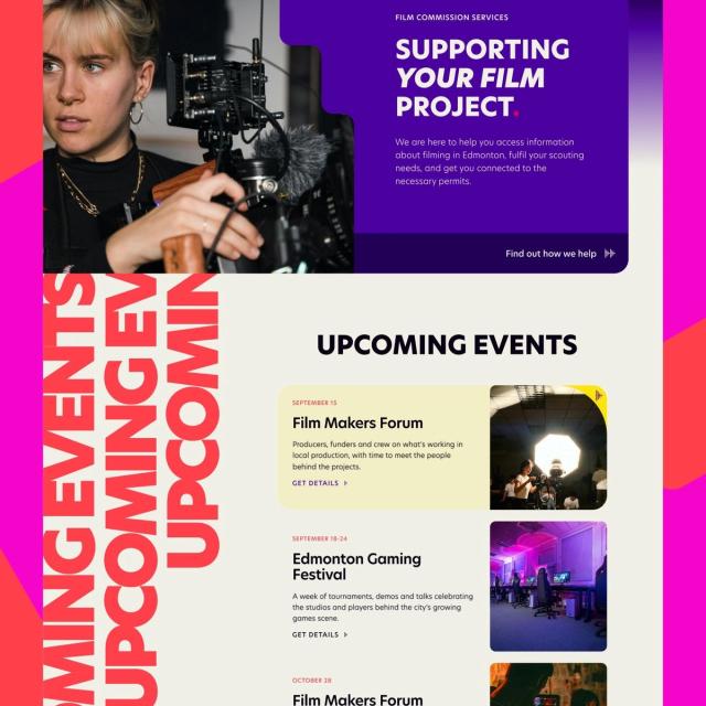 Film commission services and upcoming events from the Edmonton Screen website