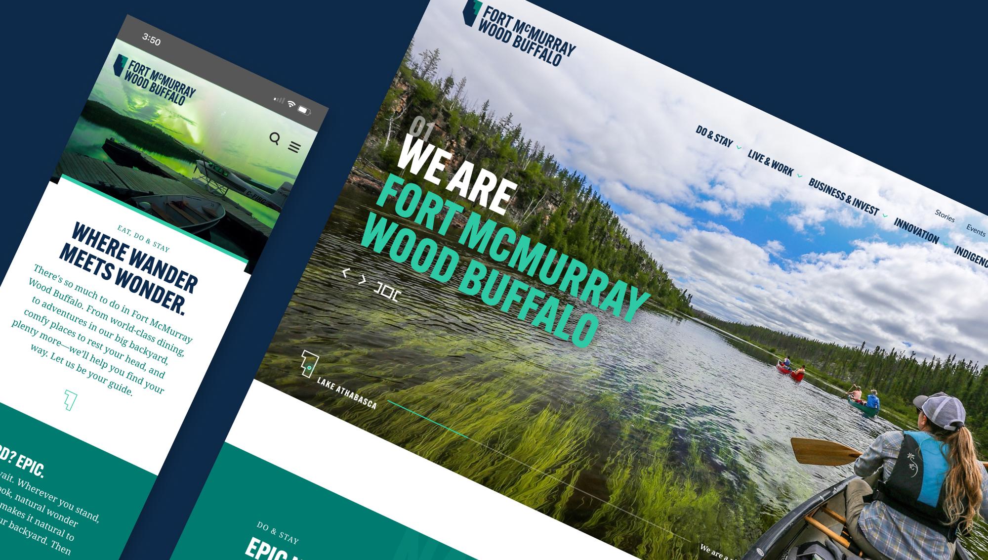 The We Are Fort McMurray Wood Buffalo homepage on desktop and phone