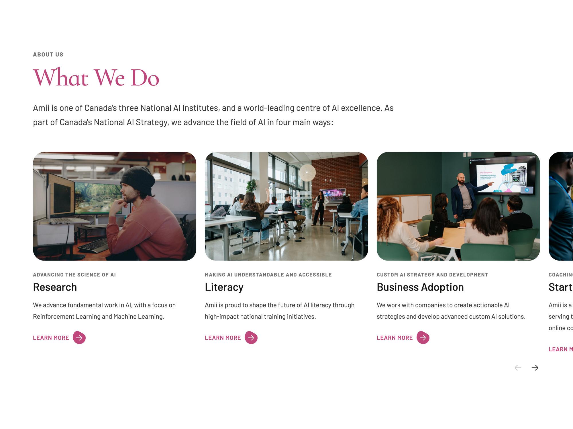 What We Do on amii.ca: Research, Literacy, Business Adoption and Startup Acceleration