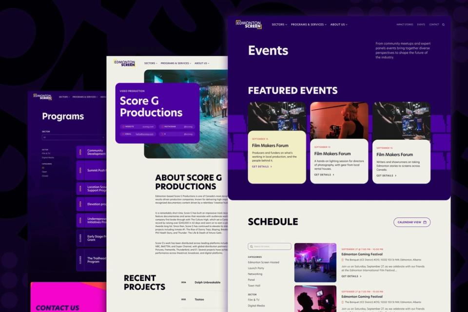 Programs, a production company profile and events from the Edmonton Screen website
