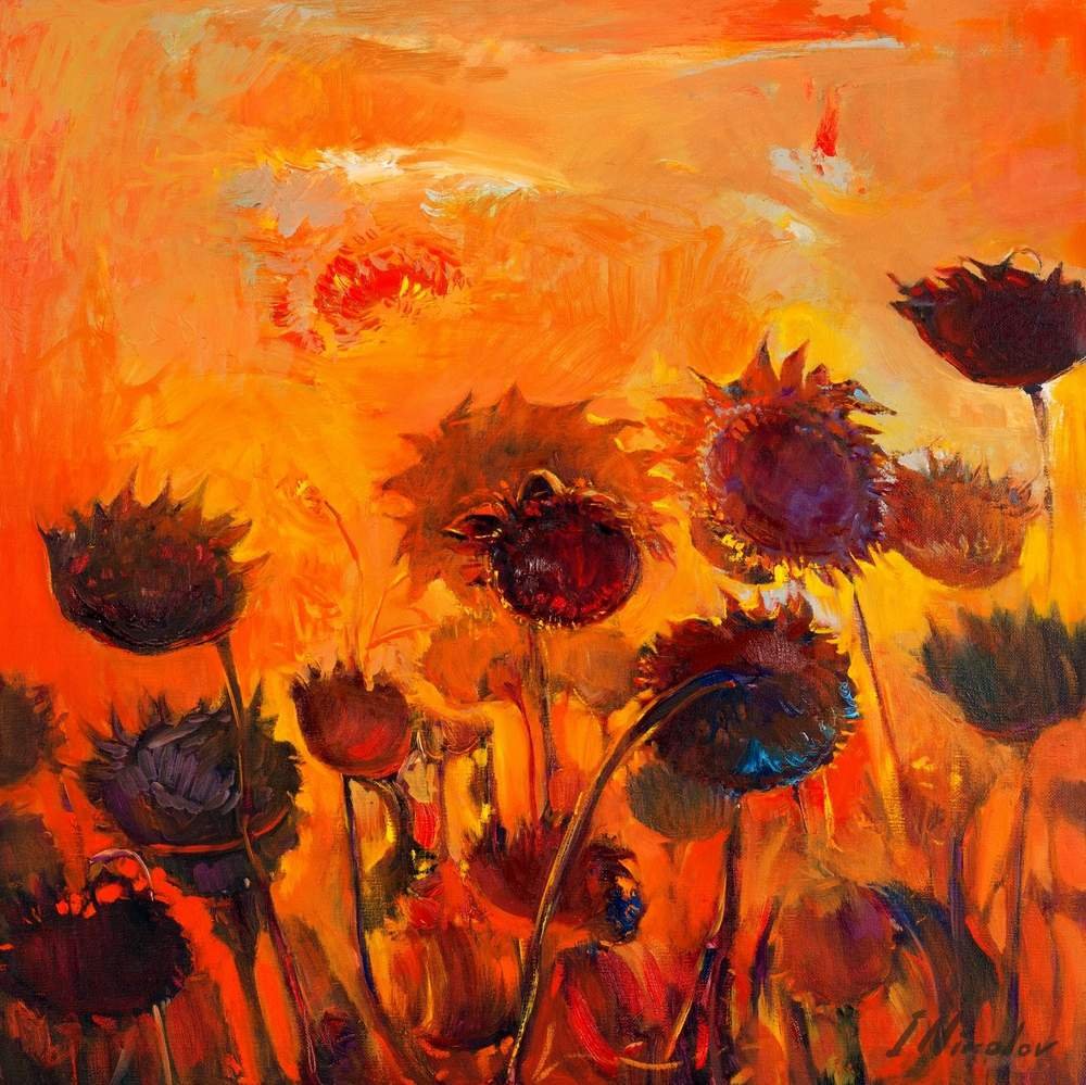 Dried Flowers at Sunset