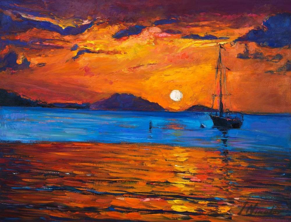 Ship in the Harbor at Night