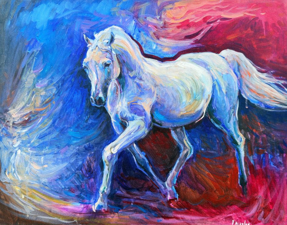White Horse in Motion