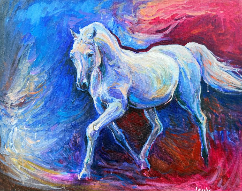 White Horse in Motion