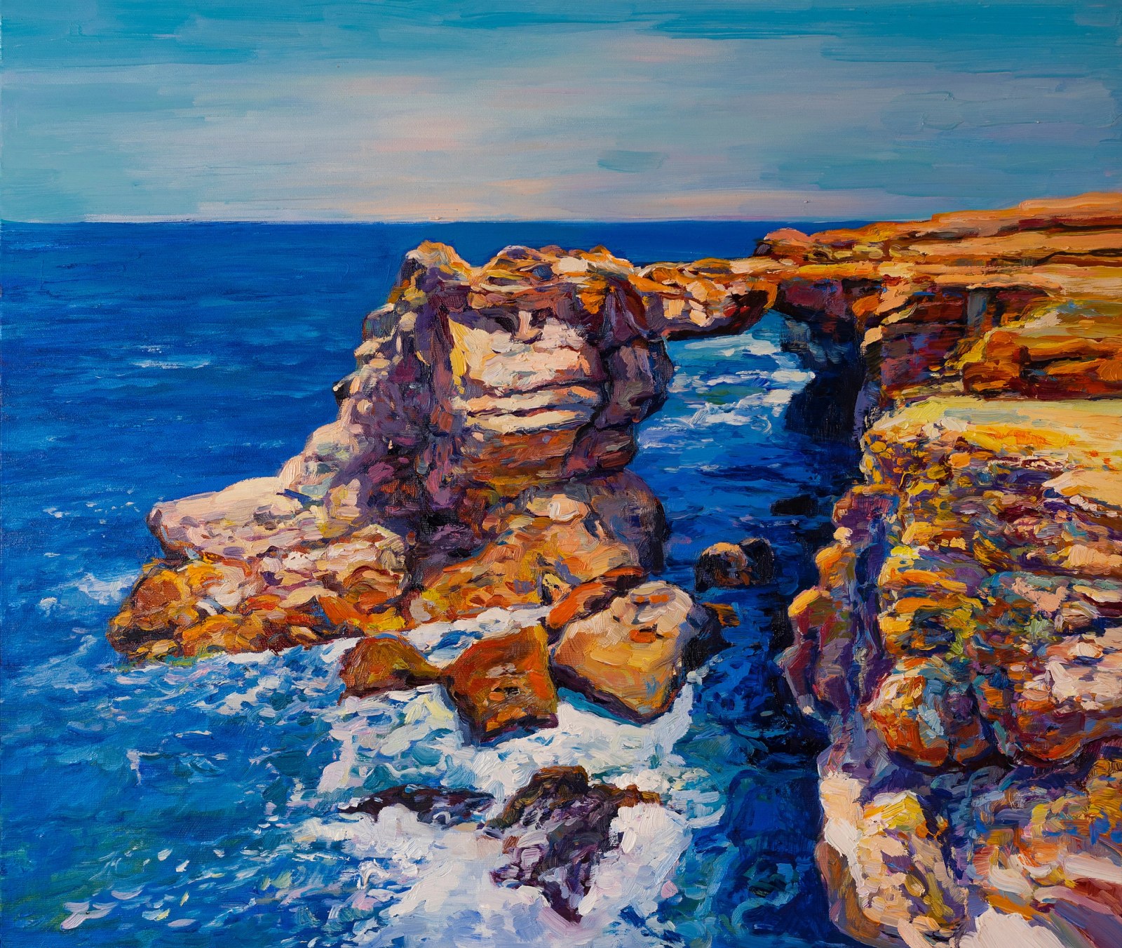 Rock Arch Above the Sea — original oil painting by Ivailo Nikolov