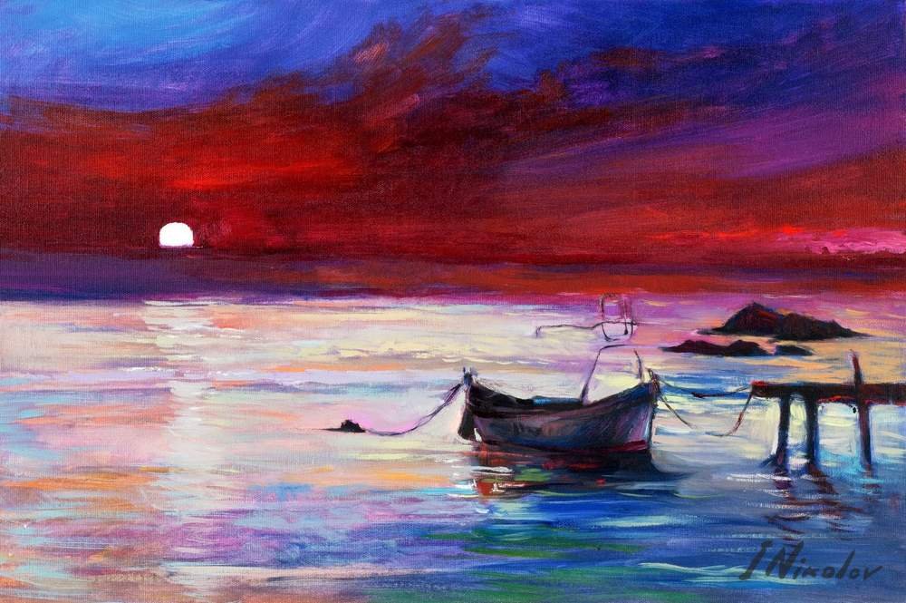 Boat at the Dock, Dusk
