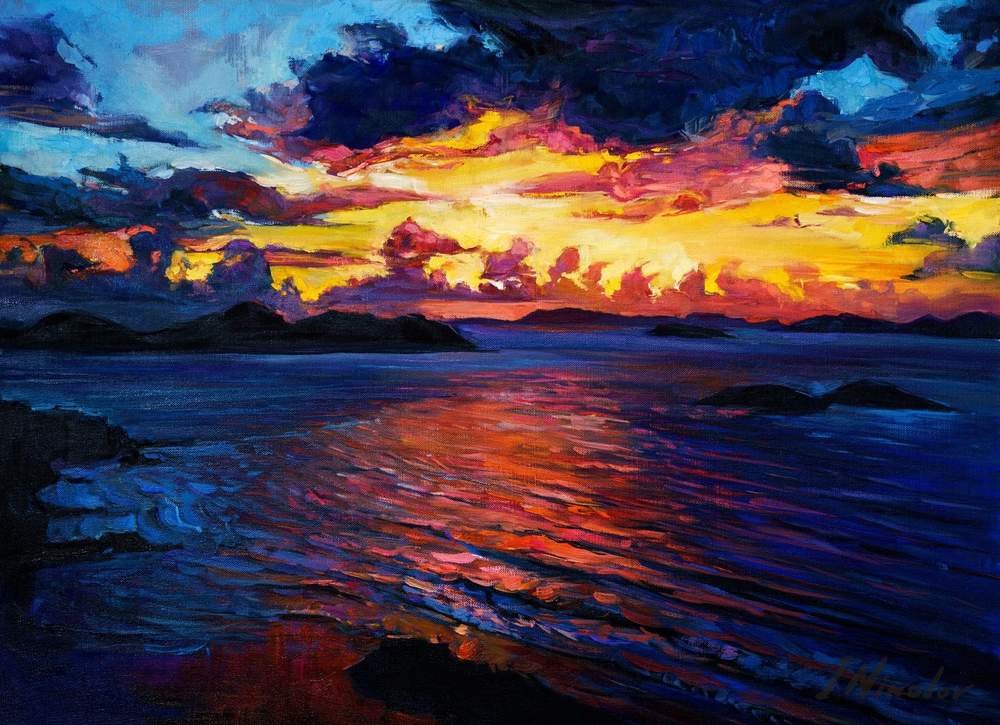 Dramatic Sunset Over the Sea
