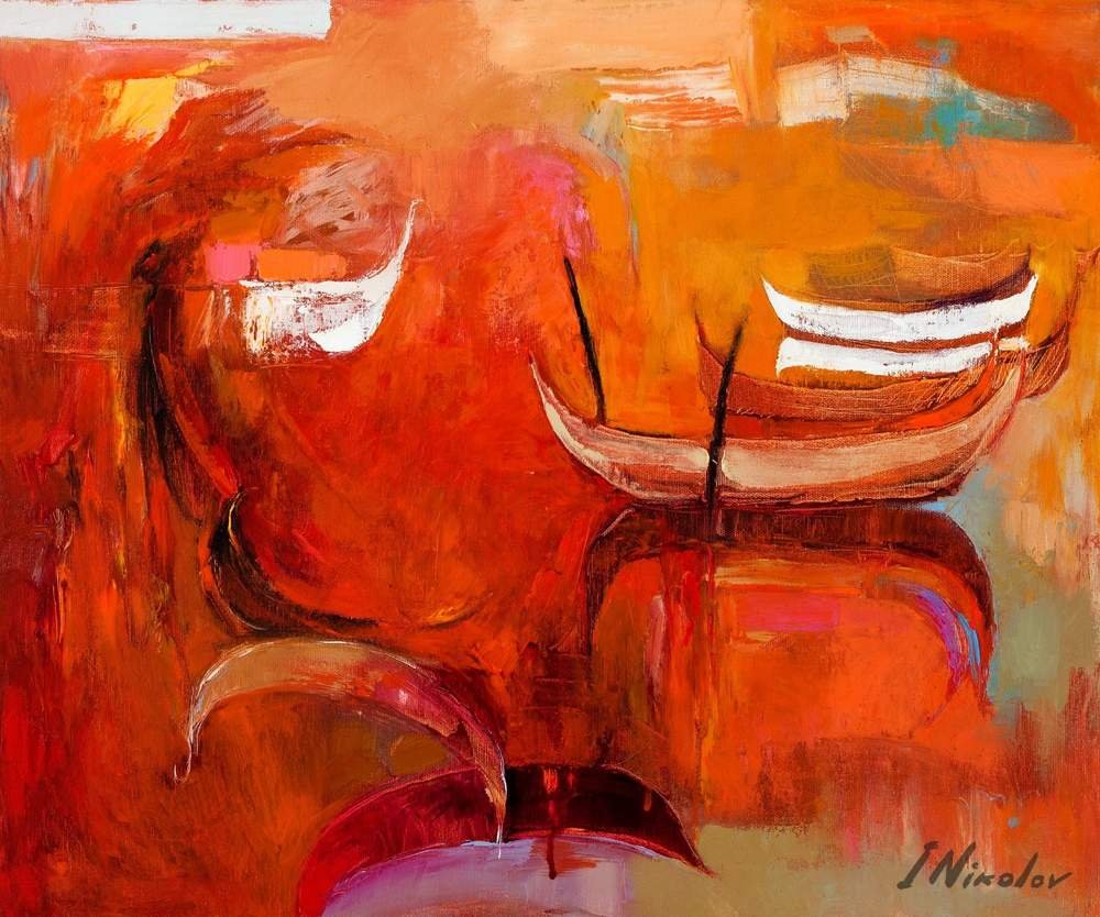 Abstract Boats on the Shore