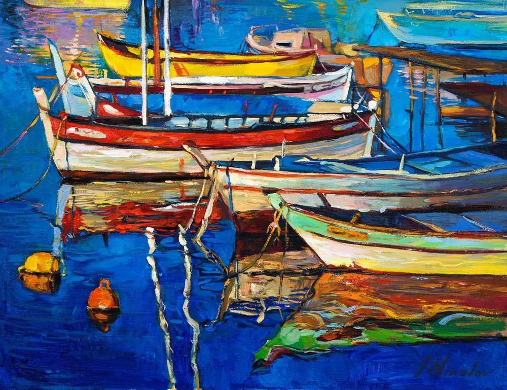 Colorful Boats at the Dock