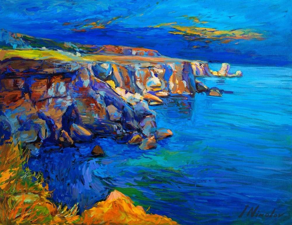Blue Coastline — original oil painting by Ivailo Nikolov