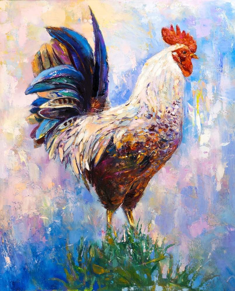 The Rooster — original oil painting by Ivailo Nikolov