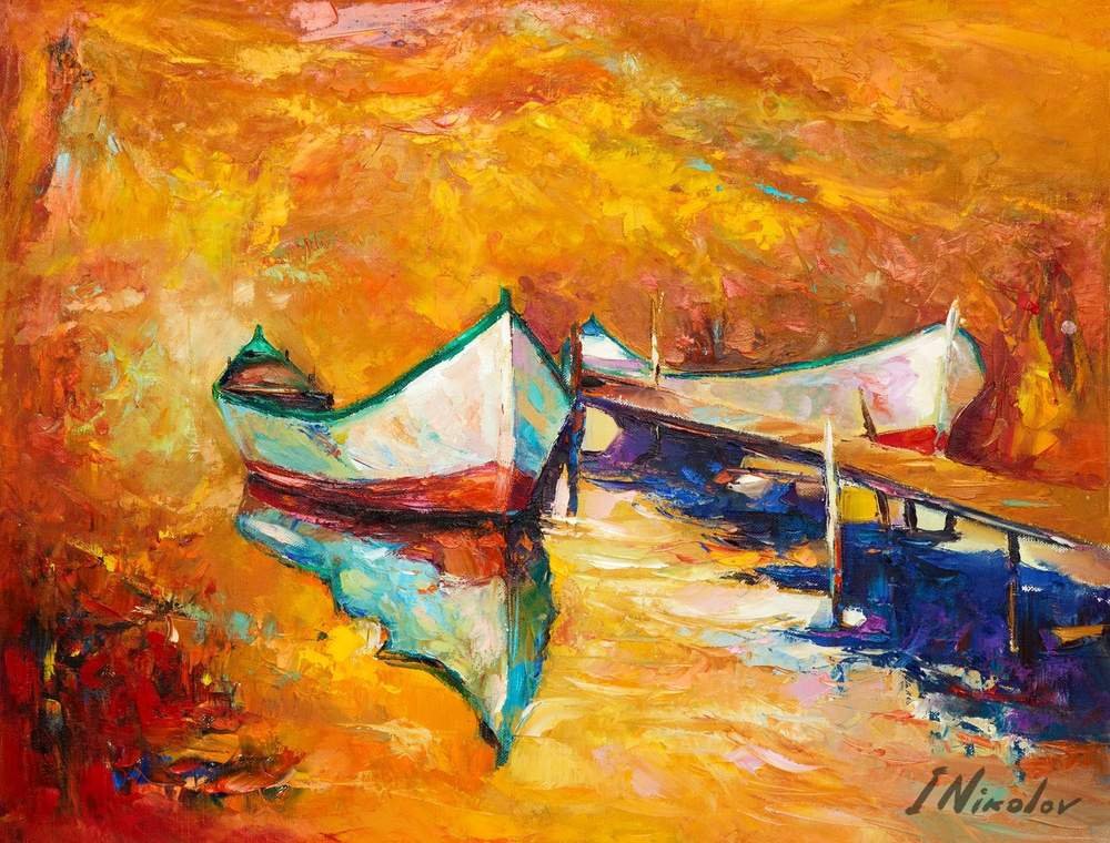 Boats at Golden Sunset