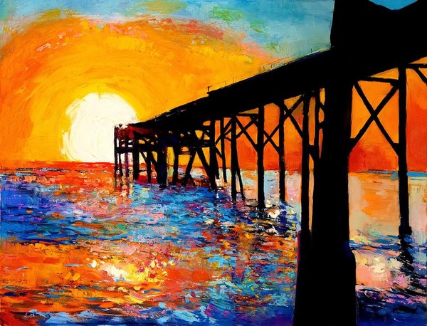 Under the Pier at Sunset