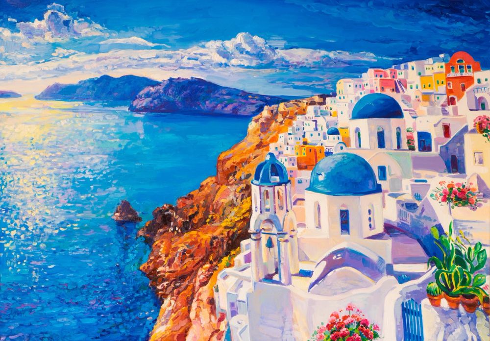 Santorini, Blue Domes Above the Caldera