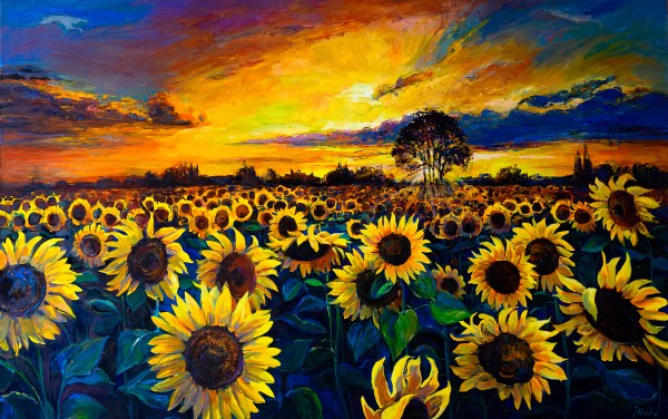 Sunflowers at Sunset