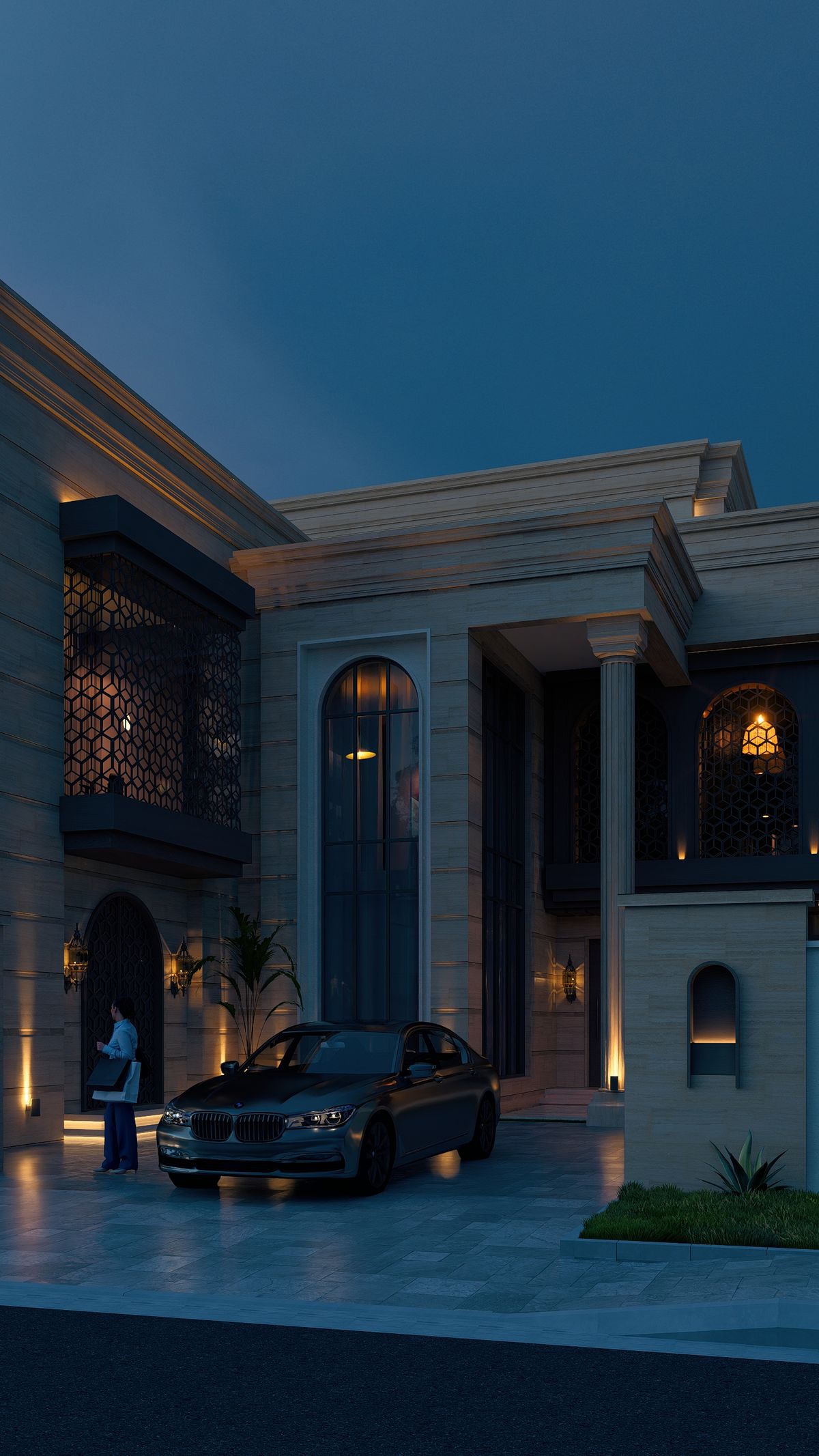 المدخل مساءً