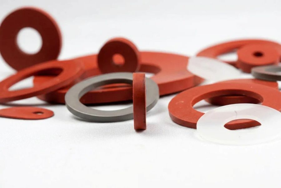 Custom Silicone lathe-cut washers from Cannon Gasket