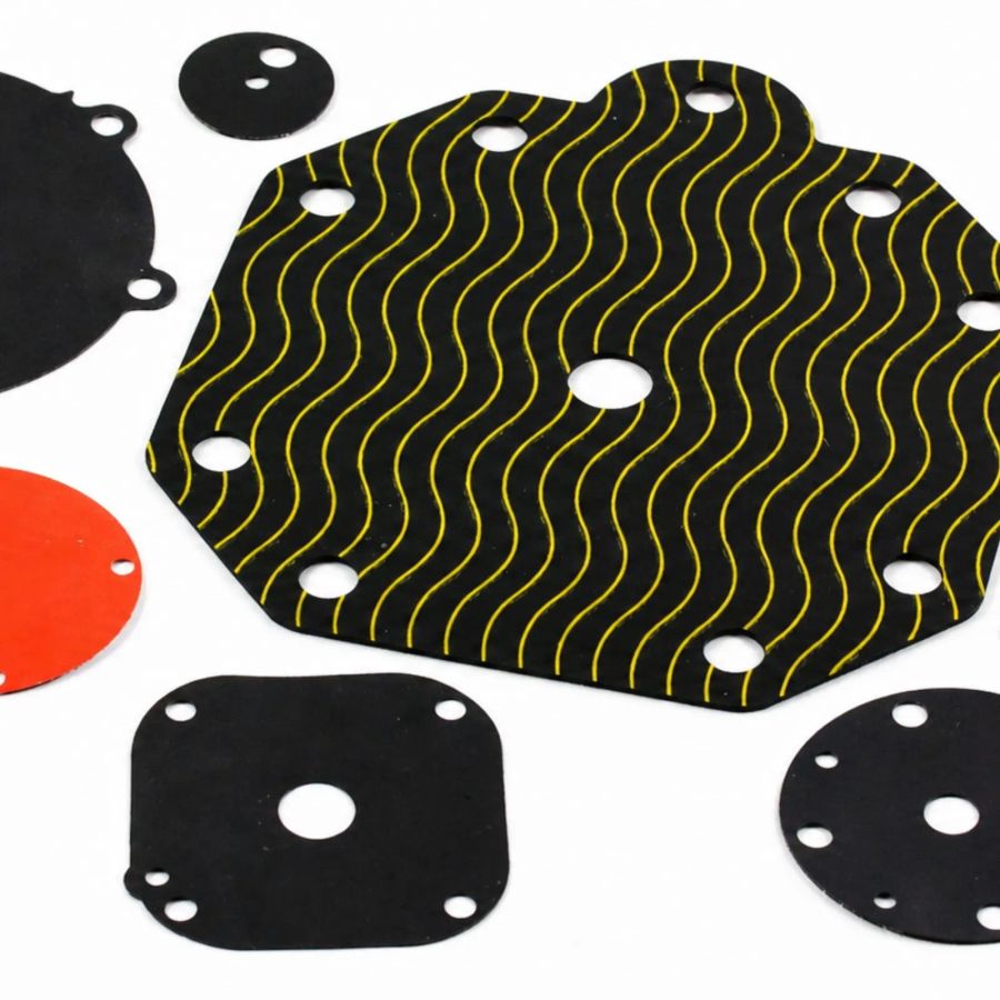 EPDM diaphragms, die-cut close-up