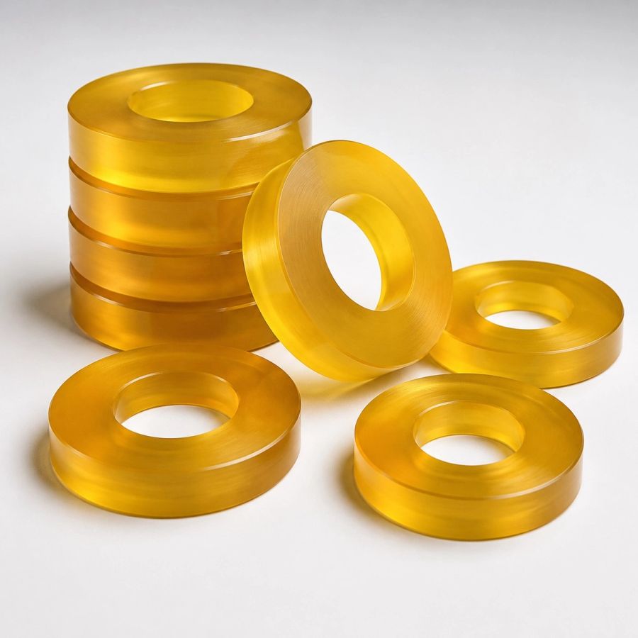 Custom Polyurethane lathe-cut washers from Cannon Gasket