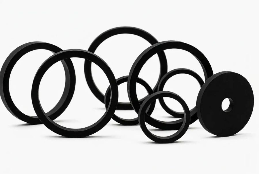Custom Buna-N / Nitrile lathe-cut washers from Cannon Gasket