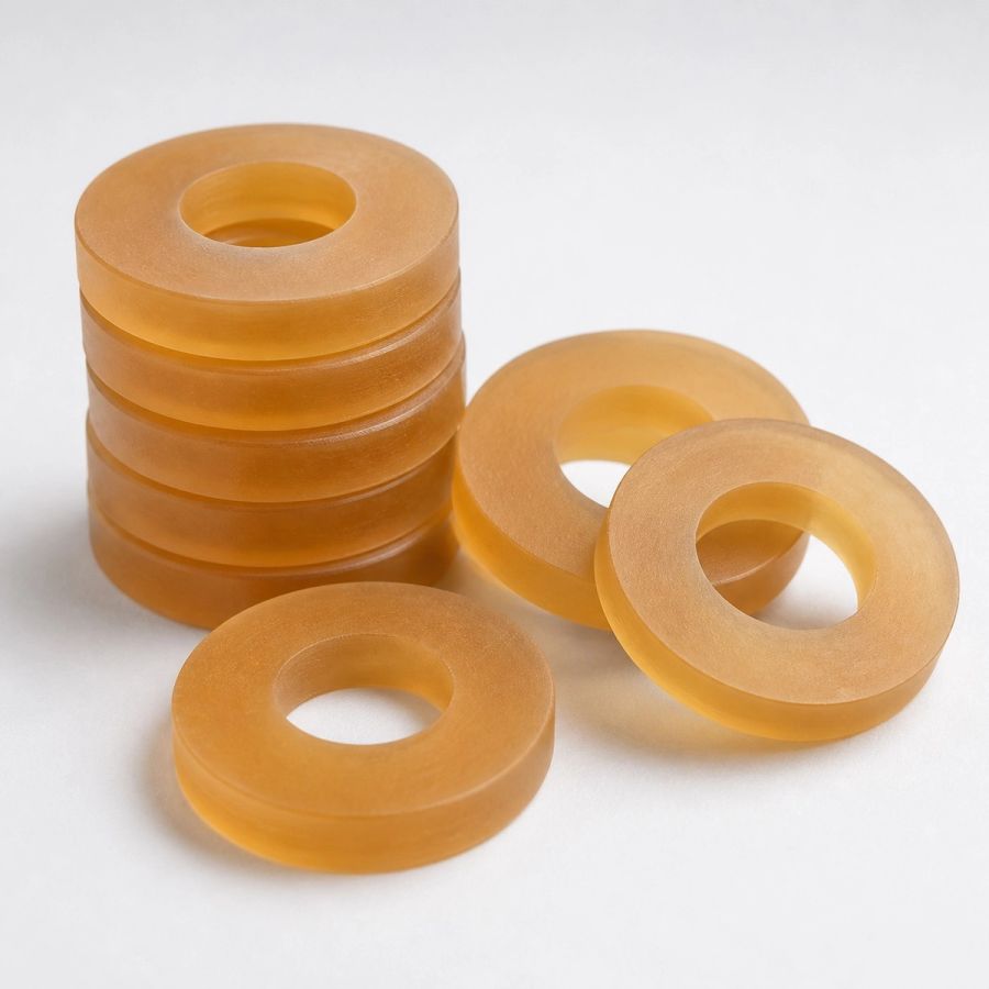 Custom Polyisoprene lathe-cut washers from Cannon Gasket