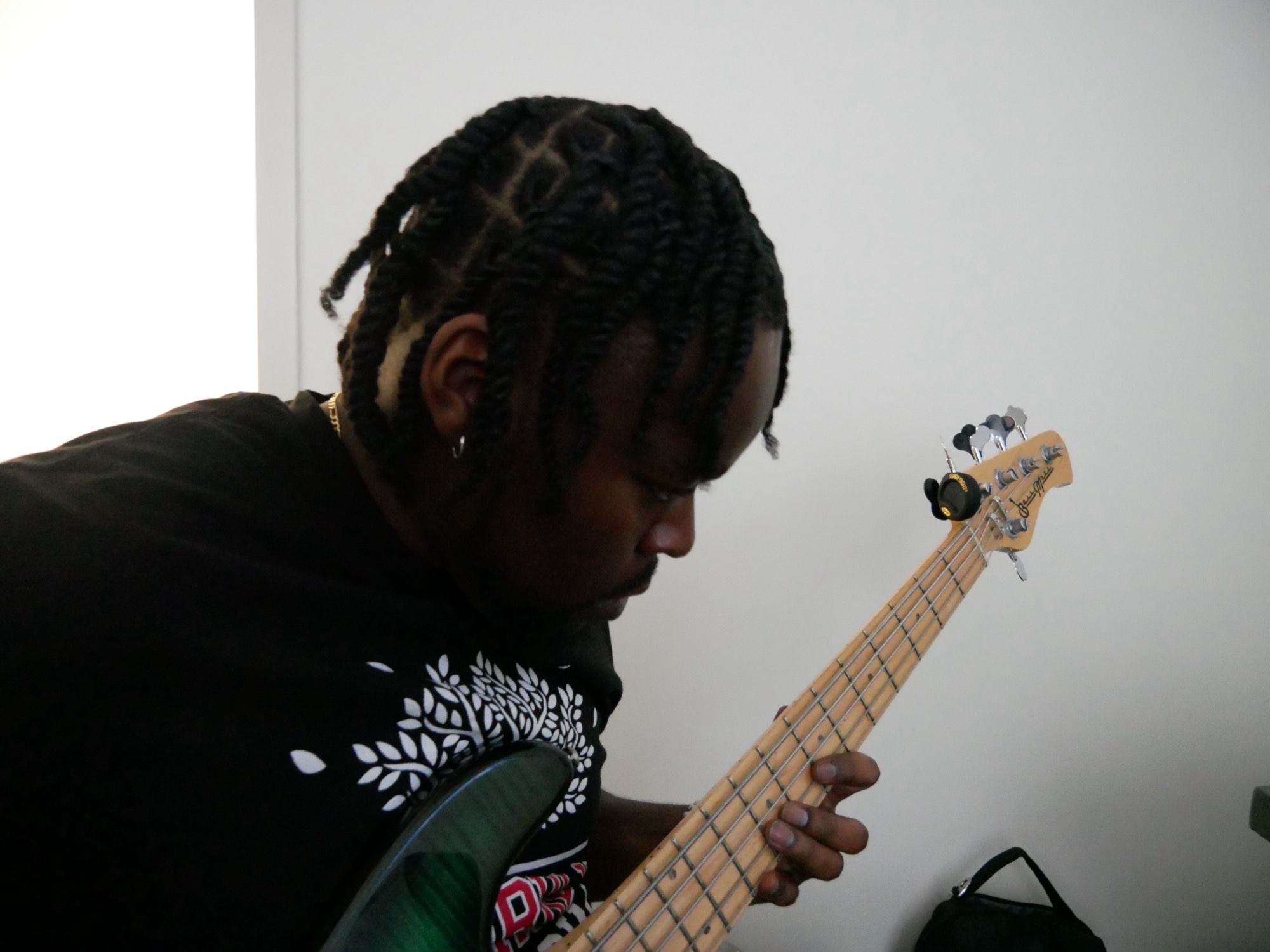 Bassist laying down a groove