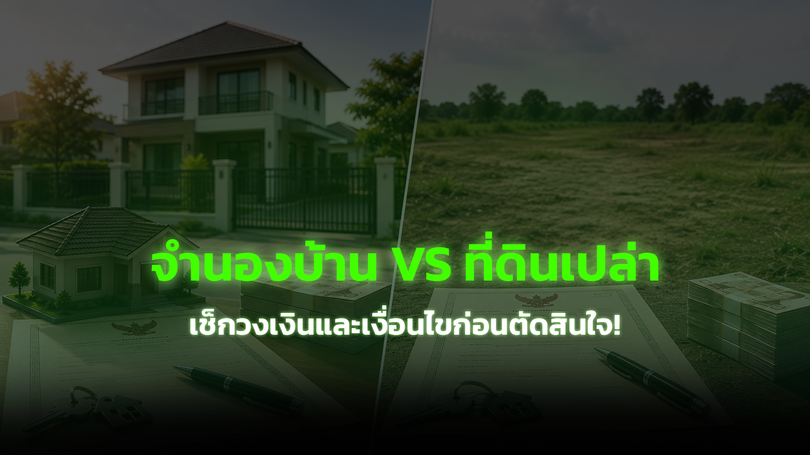 จำนองบ้านกับจำนองที่ดินเปล่า ต่างกันอย่างไร วงเงินและเงื่อนไขต่างกันแค่ไหน
