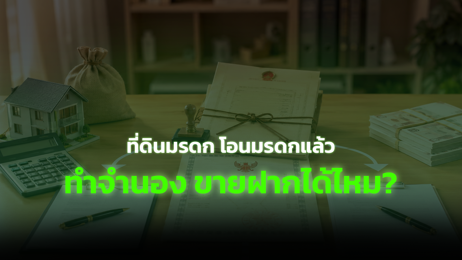 ที่ดินมรดก โอนมรดกแล้วนำมาจำนองหรือขายฝากได้ไหม?
