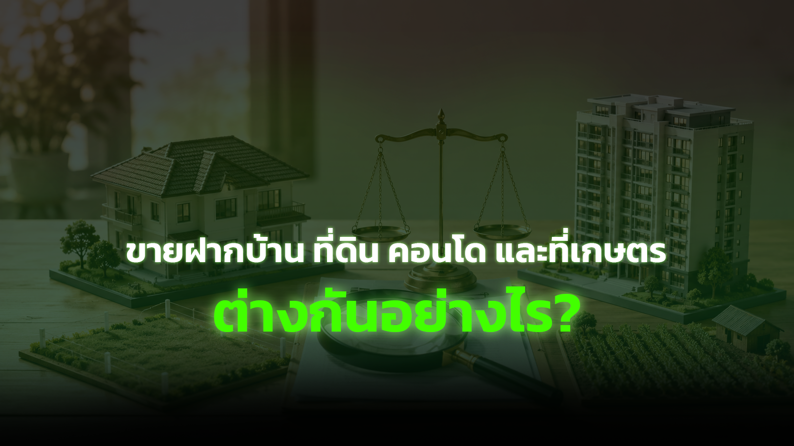 ขายฝากบ้าน ที่ดิน คอนโด และที่เกษตร ต่างกันอย่างไร? เลือกแบบไหนเหมาะกับคุณ