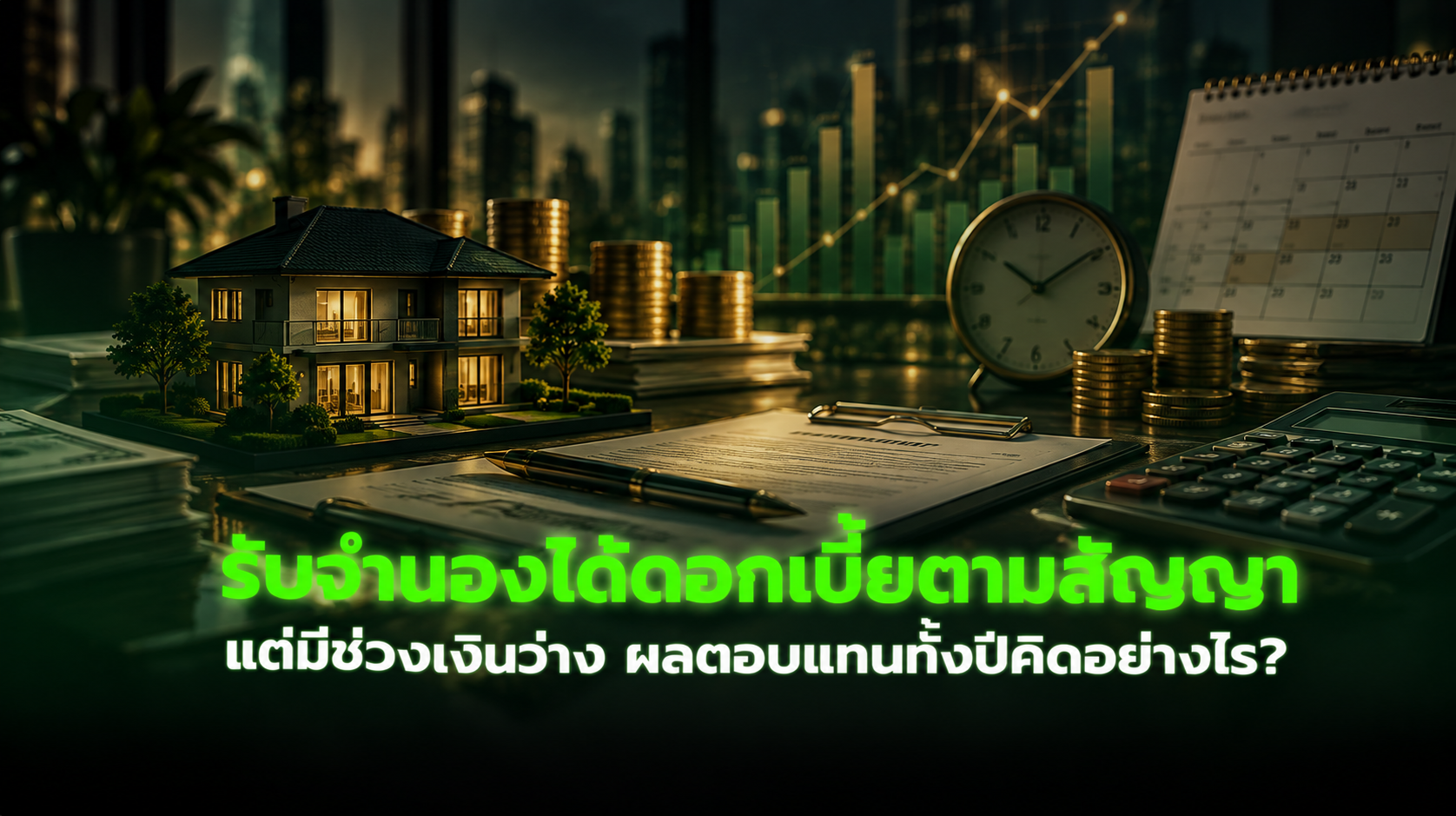 รับจำนองได้ดอกเบี้ยตามสัญญา แต่มีช่วงเงินว่าง ผลตอบแทนทั้งปีคิดอย่างไร?