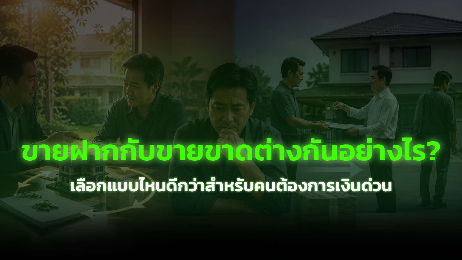 ขายฝากกับขายขาด ต่างกันอย่างไร เลือกแบบไหนดีกว่าสำหรับคนต้องการเงินด่วน